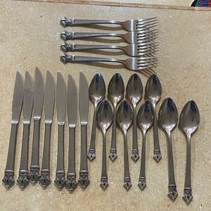 EKCO Padua Stainless Steel Flatware 20 Pcs Forks Spoons Knives Japan Vintage